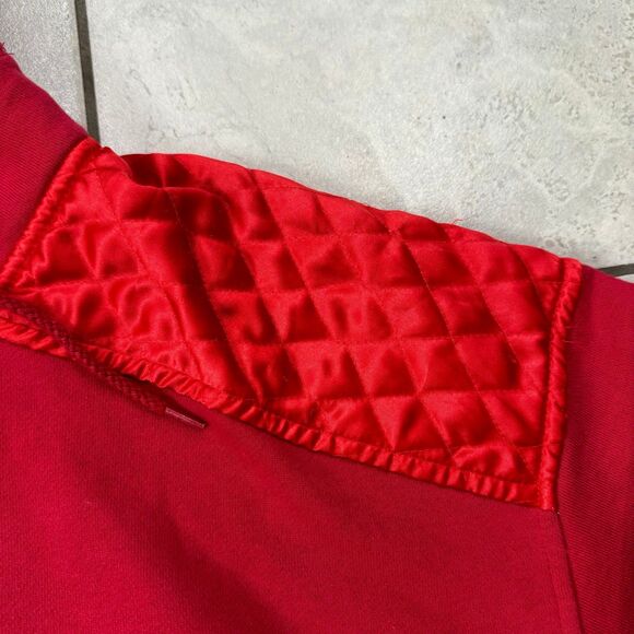 VINTAGE Esprit EDC Group Red Pullover Quarter Zip Drawstring Sweater Size L Wmn - Picture 7 of 8